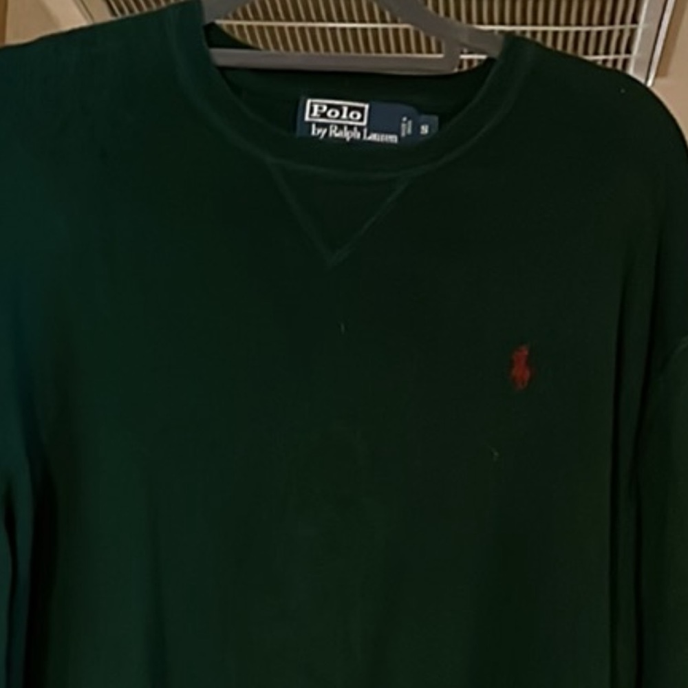 Men’s small green fleece Polo shirt